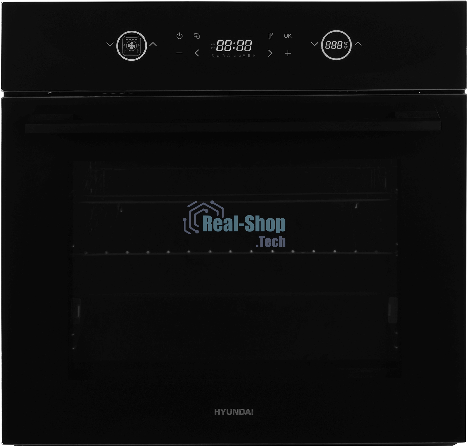 Духовой шкаф Электрический Hyundai HEO 6752 BG черное стекло