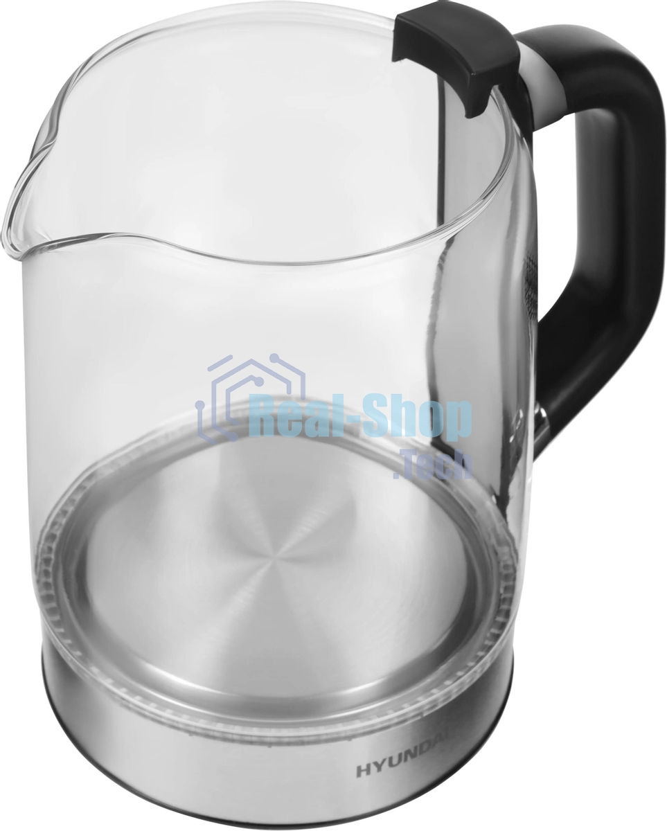 Чайник электрический Hyundai HYK-G5501 1.7 л, 2200 Вт, серебристый/черный