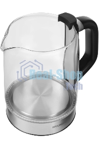 Чайник электрический Hyundai HYK-G5501 1.7 л, 2200 Вт, серебристый/черный