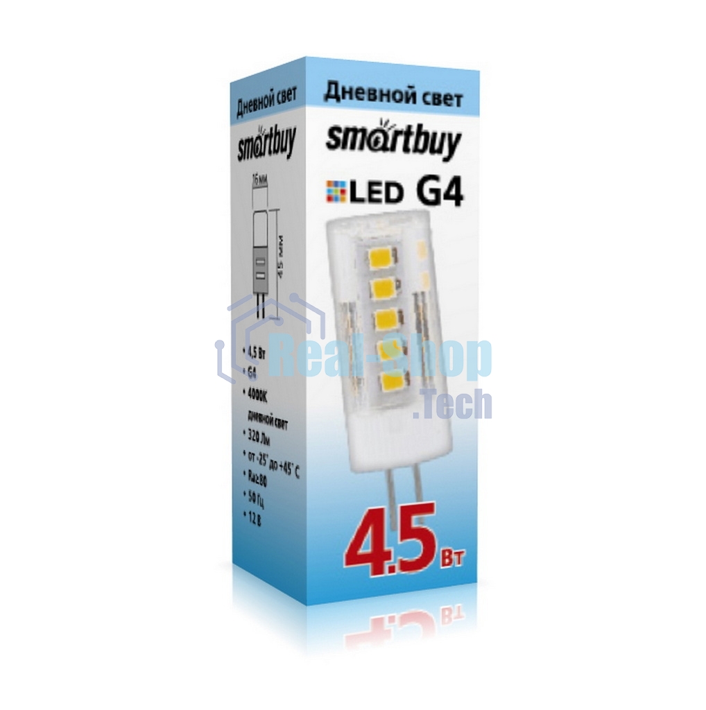 Светодиодная LED лампа Smartbuy G44,5W/4000/G4 (SBL-G4 4_5-40K)