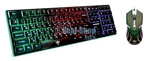 Комплект клавиатура+мышь Nakatomi KMG-2305U проводной, USB, 1600 DPI, черный