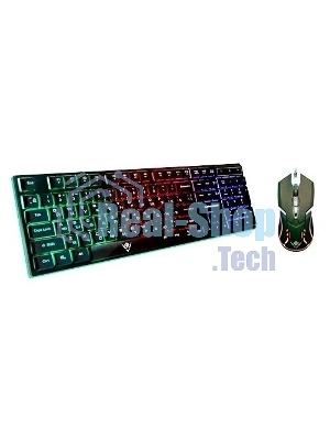 Комплект клавиатура+мышь Nakatomi KMG-2305U проводной, USB, 1600 DPI, черный