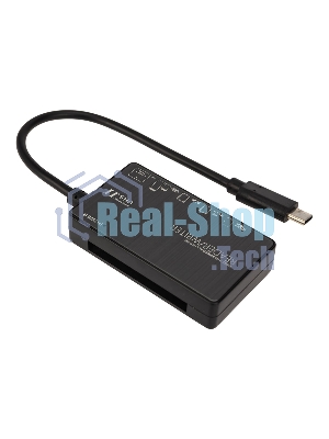 Кард-ридер Rexant 18-4118/черный/MS/MS PRODUO/M2/MMC/SD/microSD/microSDHC/microSDXC/USB Type-C/пластик