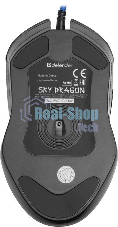 Мышь проводная Defender Sky Dragon GM-090L черный, 3200 dpi, USB, кнопки - 6