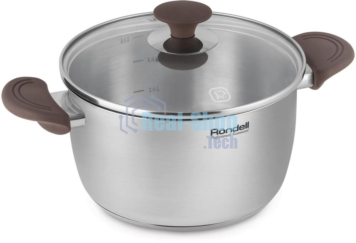 Кастрюля Rondell Coffee Bean RDS-1645, 5.7 л, 24 см, без крышки, стальной