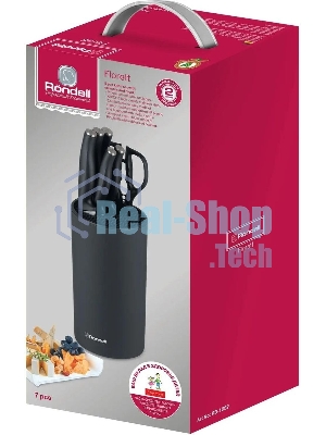 Набор кухонных ножей Rondell Florett RD-1582, черный