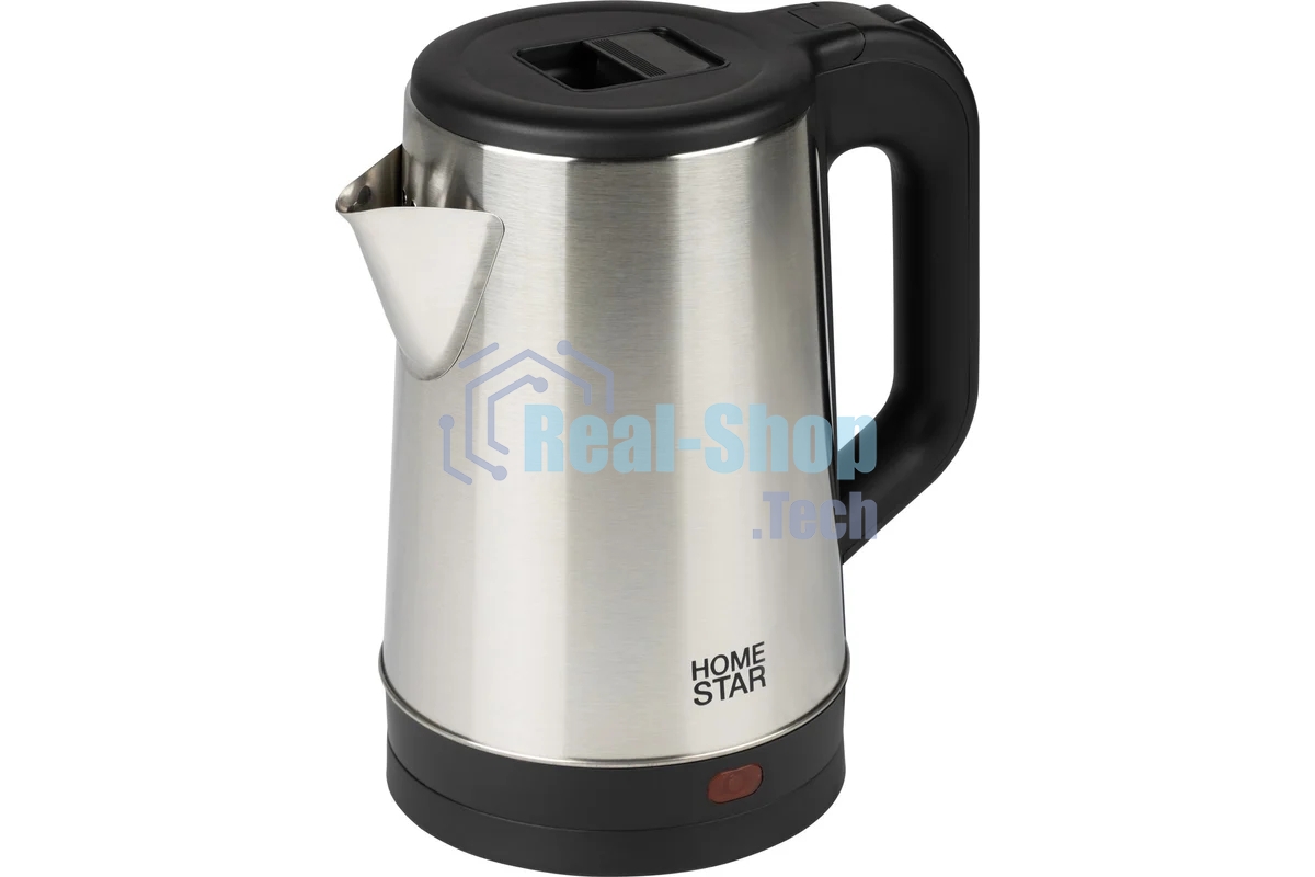 Чайник электрический HOMESTAR HS-1041 1,8 л, 1500 Вт, нержавейка, стальной/черный