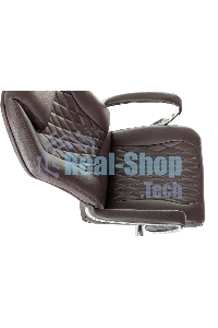 Кресло руководителя Бюрократ AURA/BROWN коричневый, кожа, крестовина алюминий