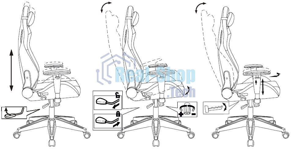Кресло игровое Knight Outrid Smile черный эко.кожа крестов. пластик