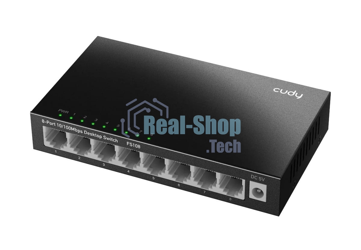 Коммутатор 8-Port 10/100 Mbps Desktop Switch, 8 10/100M RJ45 Ports, Loop Detection, Metal Case, Power Saving, Plug & Play