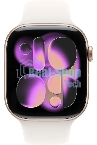 Умные часы Apple Watch Series 11 A3333 46мм OLED корп.розовое золото Sport Band рем.белый разм.брасл.:160-210мм (MEV74LW/A)