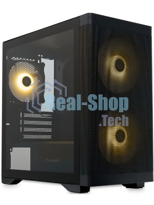 Компьютерный корпус без блока питания HSPD M320, Mesh Mini-tower, черный, slide TG, 0.45 SPCC, 2x140мм ARGb+1x120мм ARGb mATX, mITX 160/340/184мм 2x2.5