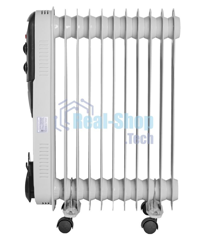 Обогреватель масляный EUROLUX ОМПТ-EU-12Н (12 секций) белый, 2500 Вт, 30 м2, термостат 67/3/20