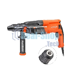 Перфоратор Patriot RH 243Q, SDS+, мощность 770 Вт, 2.6 Дж, 3 режима работы, быстросменный патрон QCC, макс.диаметр 24мм, глубиномер, кейс