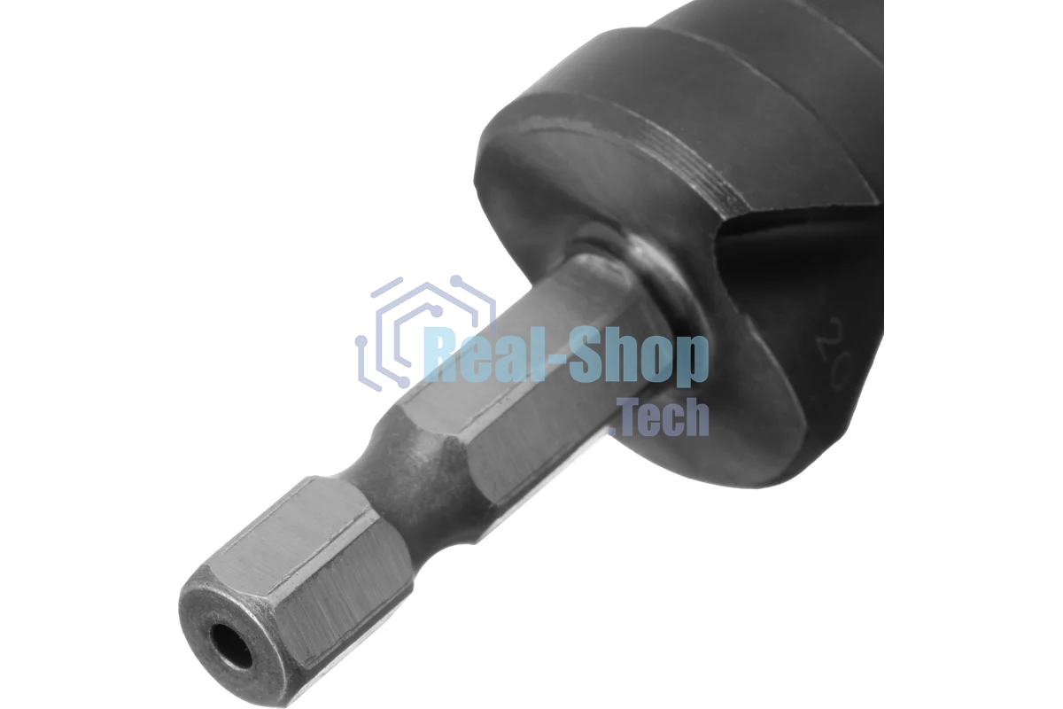 Сверло ступенчатое Denzel 4-6-8-10-12-14-16-18-20 мм, Р6М5, 6-гр. хвостовик 723603