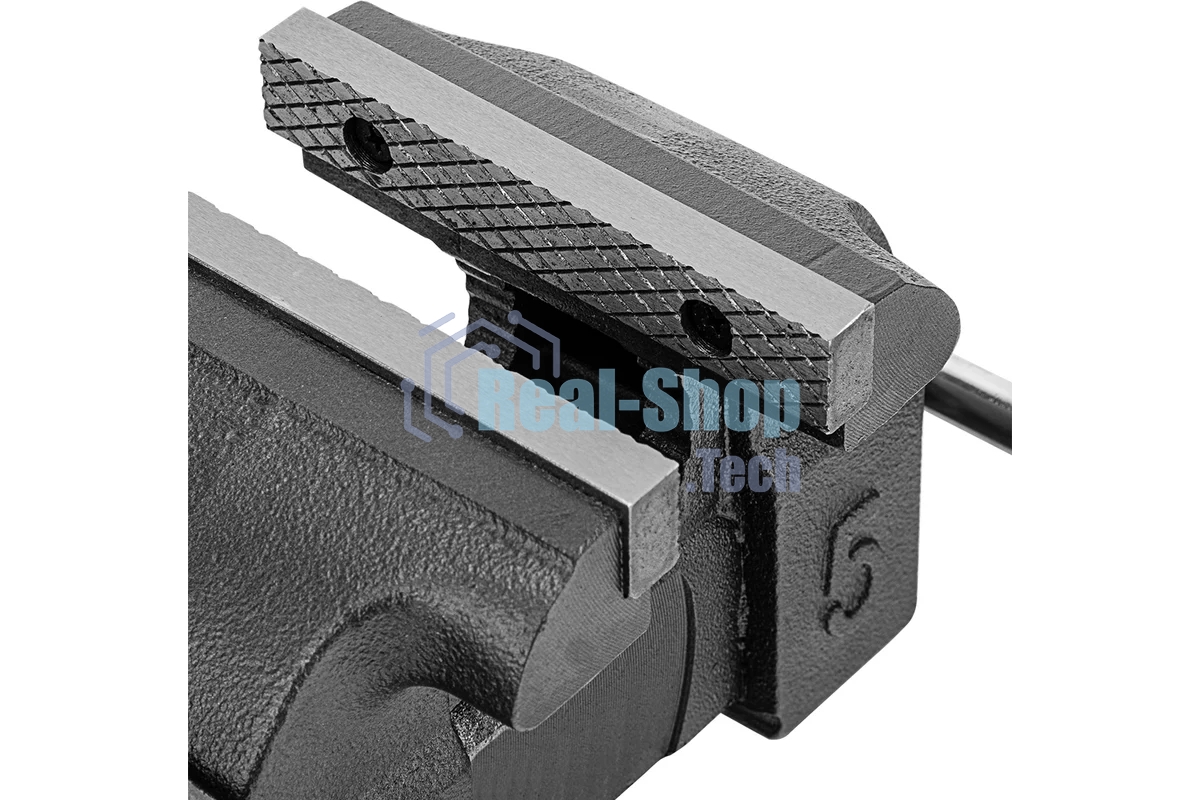 Тиски слесарные Denzel BVH-125, 125 мм, поворотные, стальная направляющая, с наковальней