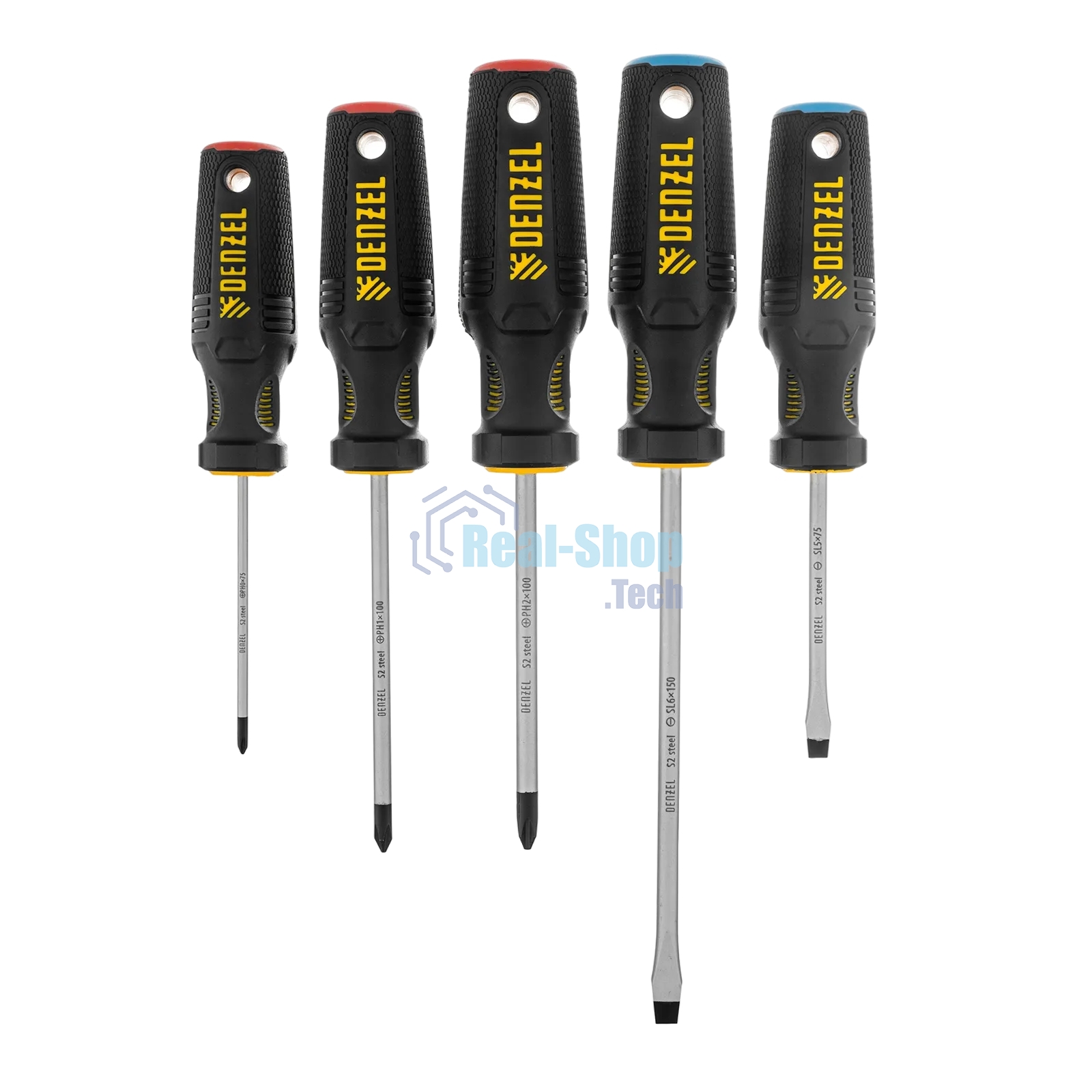 Набор отверток Denzel 5 шт., PH+SL, S2, 3к рукоятка
