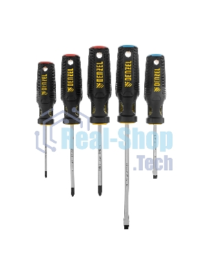 Набор отверток Denzel 5 шт., PH+SL, S2, 3к рукоятка