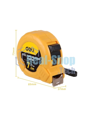 Рулетка Deli DL9075B 7,5мx25мм Метрическая. Корпус ударопрочный.
