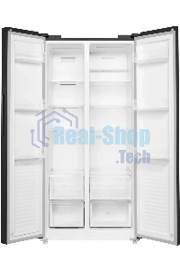 Холодильник Maunfeld MFF177NFBE черный, двухкамерный 263/170л морозилка сбоку, No Frost, Side by Side