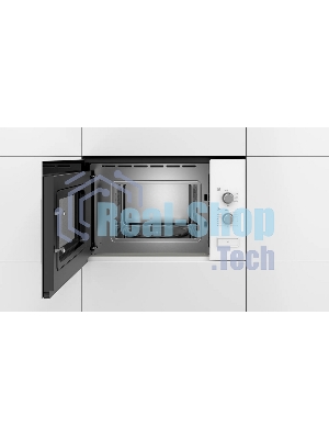 Встраиваемая микроволновая печь Bosch BFL520MW0 белый, 20 л, 800 Вт, переключатели - поворотный механизм