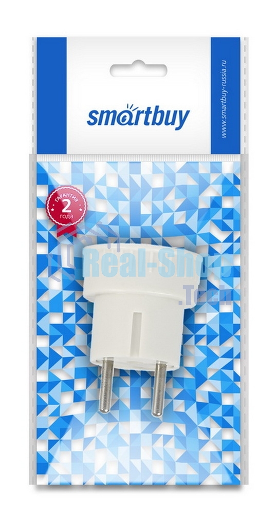 Адаптер переходник без заземления Smartbuy (SBE-06-S05-w) белый 6А 250В