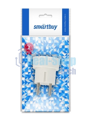Адаптер переходник без заземления Smartbuy (SBE-06-S05-w) белый 6А 250В