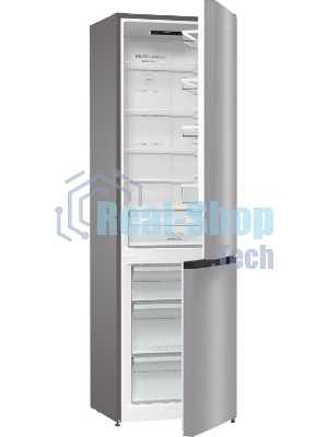 Холодильник Gorenje NRK6201ES4 серебристый двухкамерный 235/96 л морозилка снизу, No Frost