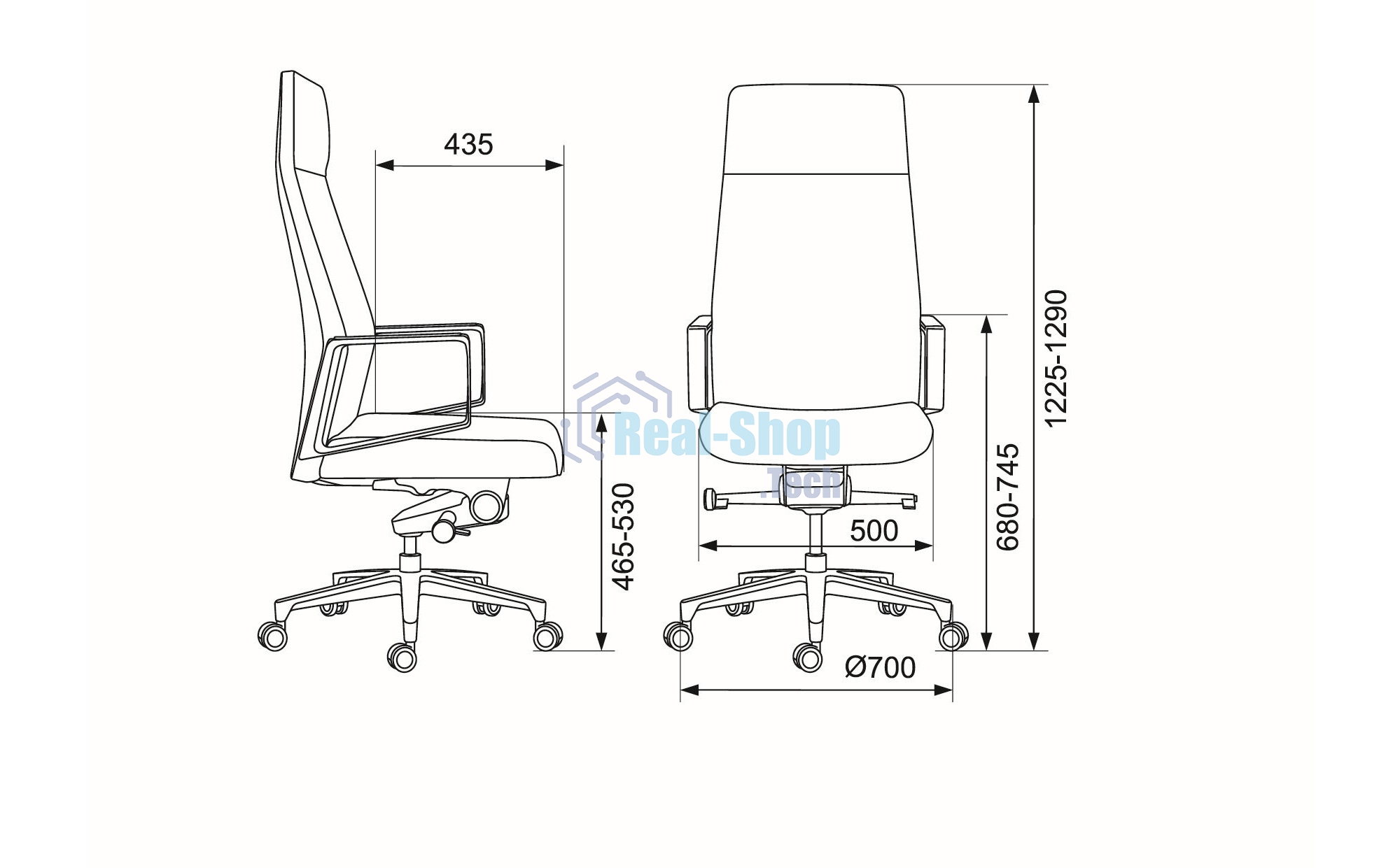 Кресло руководителя Бюрократ JONS/CASHGREY серый, крестовина алюминий