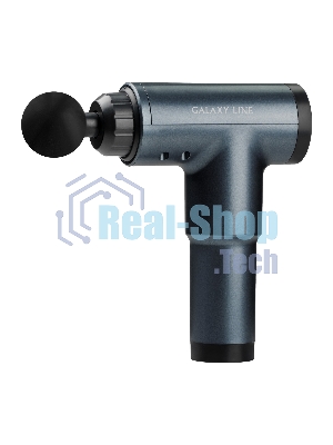 Массажер для тела GALAXY LINE GL 4945, серо-синий, аккумуляторный, 24 Вт, 4 насадки, 99 уровней интенсивности, вр. работы 1,5 ч, 2800~3500 об/мин, LCD-дисплей, таймер 15 мин, сенсорное управление, USB-кабель, Li-Ion аккумулятор емкостью 1500 мА•ч