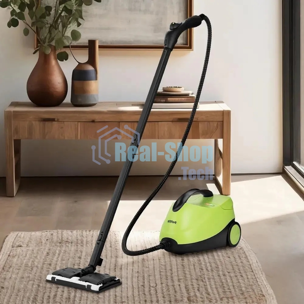 Пароочиститель напольный Kitfort КТ-9186 2000Вт салатовый/черный