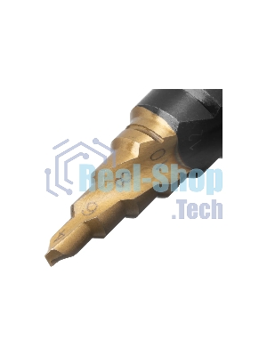 Сверло ступенчатое Denzel 4-6-8-10-12-14-16-18-20 мм, Р6М5, 6-гр. хвостовик