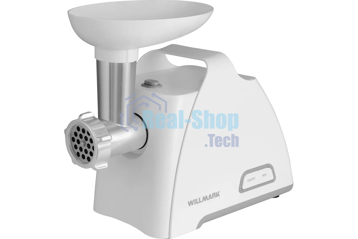 Мясорубка электрическая Willmark WMG-2083W (2200 Вт, 2 решетки.,реверс,гар.2 года,белый)