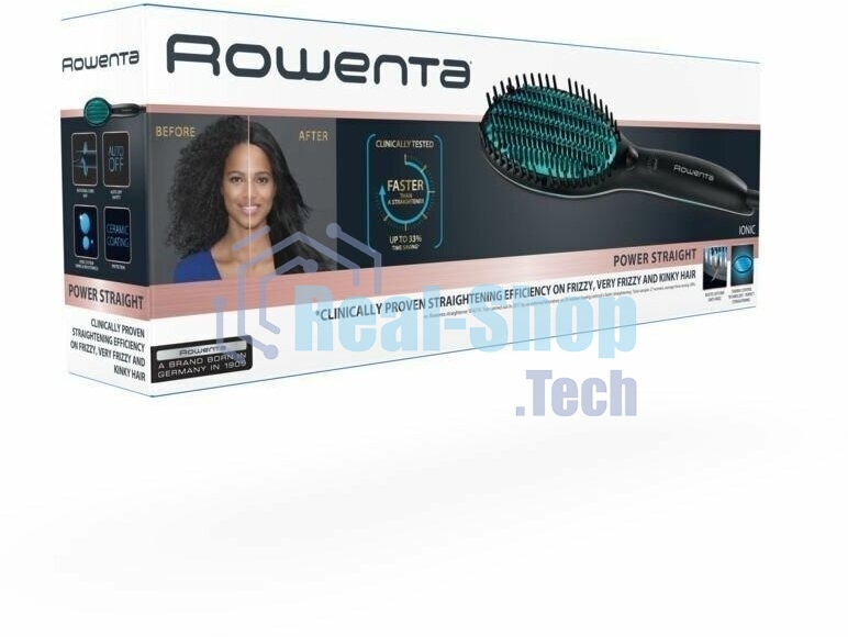 Расческа-выпрямитель Rowenta CF5820F0 черный/зеленый, 200 °C, 3 режима
