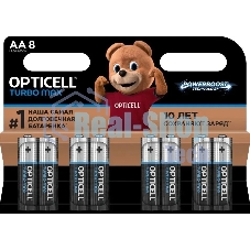 Батарея Opticell Turbo MAX LR6 AA (8шт) блистер