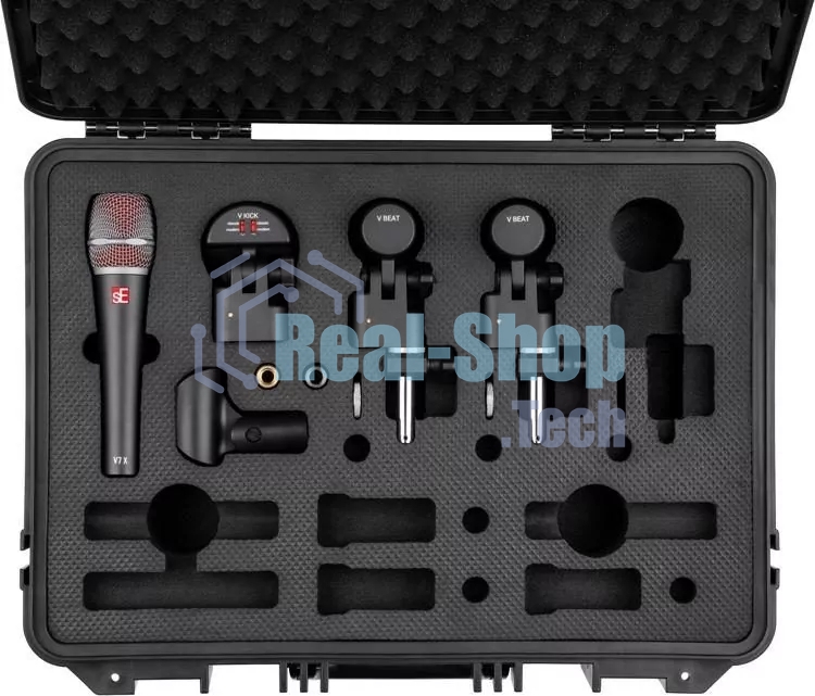 Набор микрофонов для ударной установки sE Electronics V PACK VENUE 1 х микрофон V KICK, 2 х микрофона V BEAT, 1 х крепление V CLAMP, 1 х микрофон V7 X, пластиковый кейс