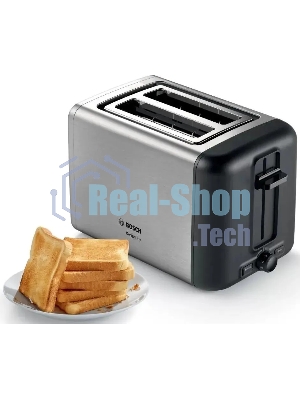 Тостер Bosch TAT3P420 нержавеющая сталь, 970 Вт, 2 слота