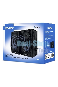 Акустическая система 2.0 SVEN SPS-576 черные (2x4W, Bluetooth, дерево)