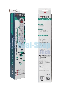 Сетевой фильтр Гарнизон EHLW-1 10А 1.8 м 5 розеток белый (21214)