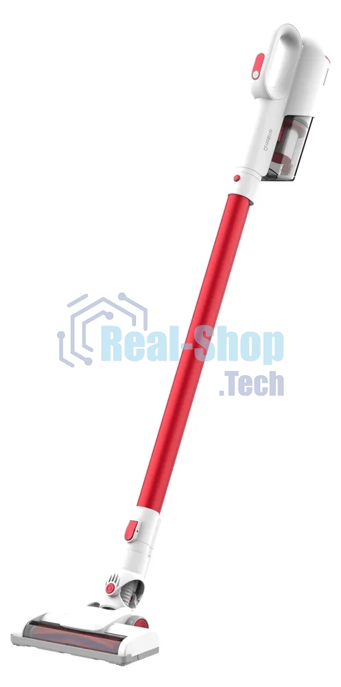 Пылесос вертикальный Irbis Hurricane IVH0122 красный/белый, питание от аккумулятора, 14 Вт, уборка сухая, пылесборник 0.36 л