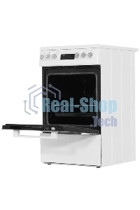 Плита электрическая Beko FSM57300GW белый, конфорок 4 электрических, духовка 55 л, 50 см x 85 см x 60 см