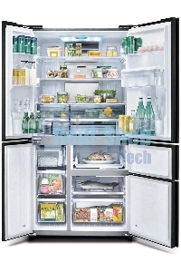 Холодильник Sharp SJWX99ABK серый, трехкамерный морозилка снизу 423/179л