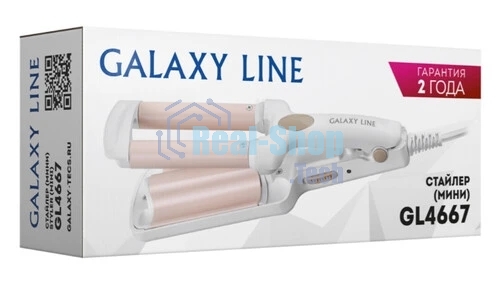 Щипцы для завивки волос Galaxy Line GL4667 белый/бежевый, 10 мм, 180 °C, 1 режим