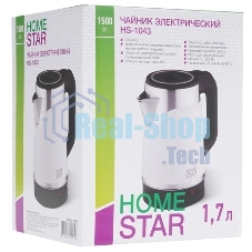 Чайник электрический Homestar HS-1043 1.7л, нержавейка и пластик, двойной корпус, белый