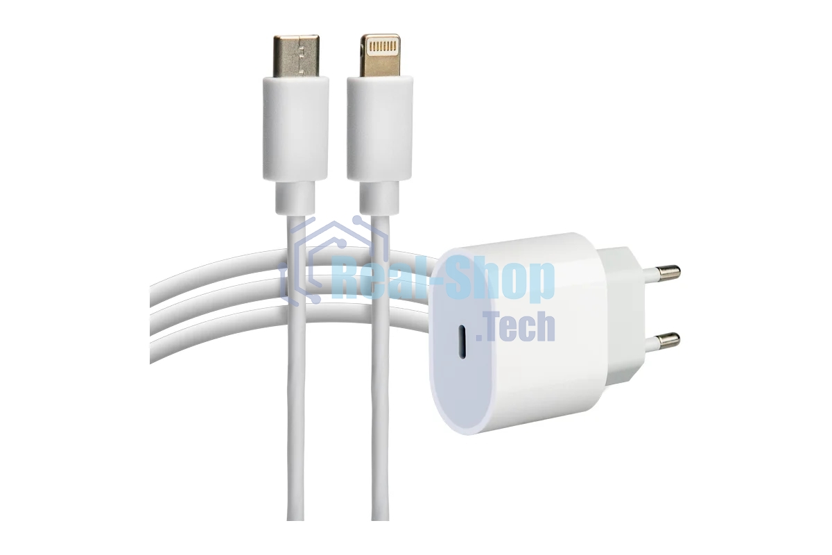 Сетевое зарядное устройство Rexant USB-C, 20Вт в комплекте с кабелем USB-C – Lightning