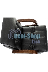 Кресло офисное Бюрократ T-9932W-CF-Eco черный, эко.кожа, на ножках, дерево