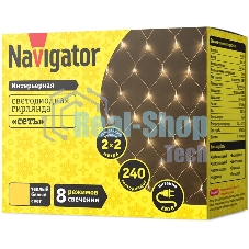 Гирлянда Navigator NGF-N01-240WW-12-2x2m-230-TR-IP20