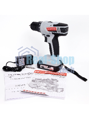 Дрель-шуруповерт ИНТЕРСКОЛ ДА-10/18ЭР 35 ПРОМО, 18 В, 2 Ач, 35 Нм, щеточный