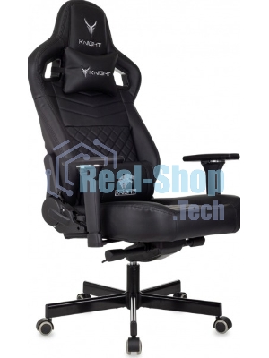 Кресло игровое Knight Hunter черный эко.кожа крестов. металл