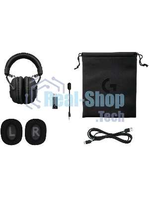 Гарнитура проводная с микрофоном Logitech Pro X LIGHTSPEED черный мониторные BT оголовье (981-000907)